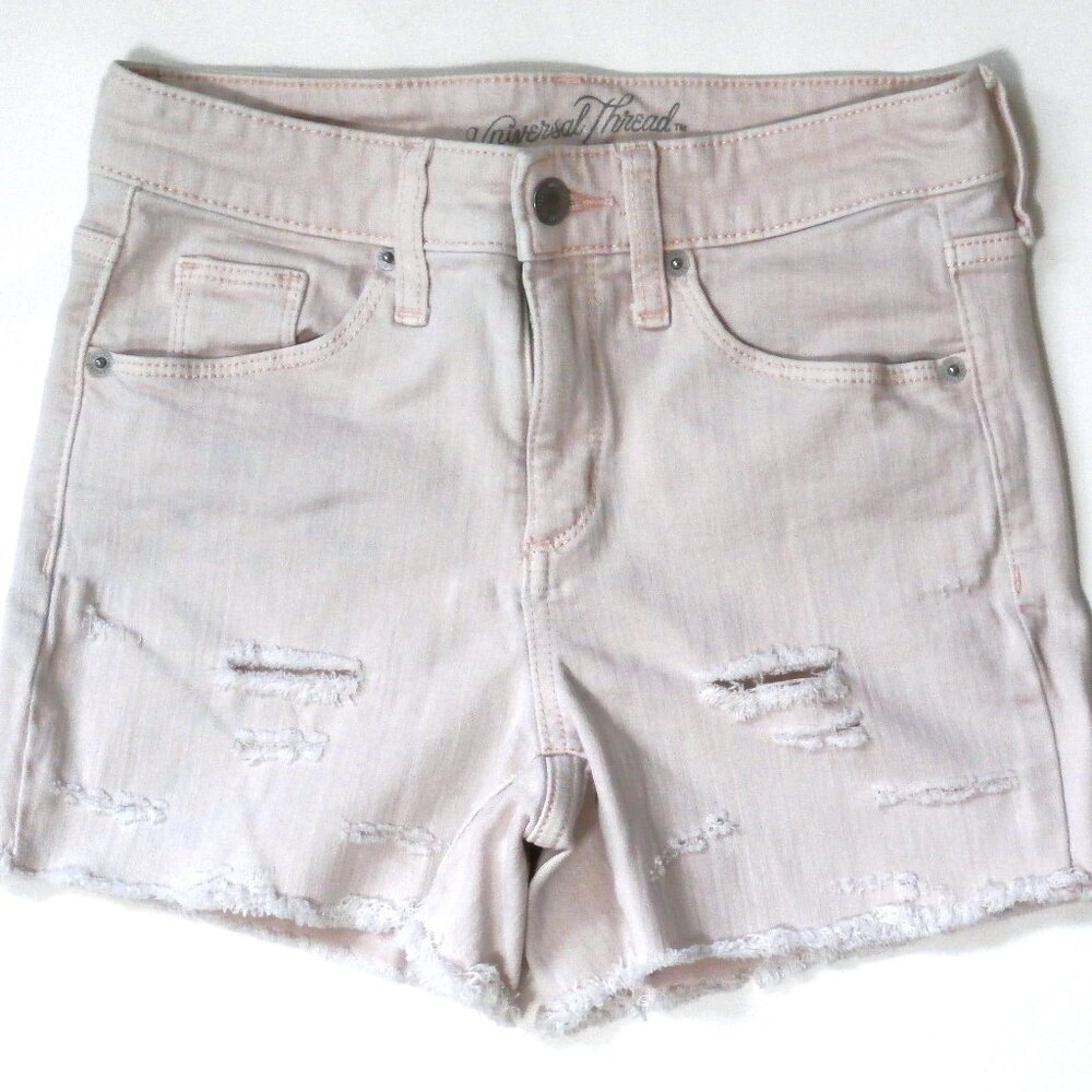 Universal Thread Girl's or Teens Shorts Size 0, Distressed Light Pink 5-Pocket